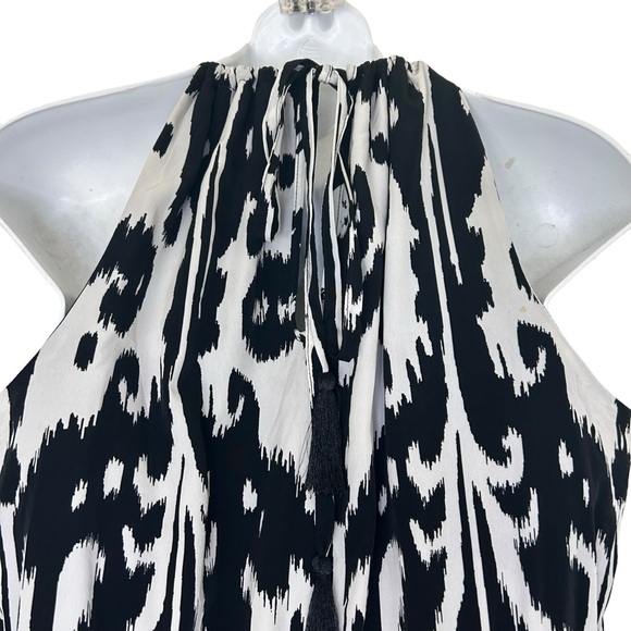 Athleta IKAT BLOOM RIPPLE MAXI DRESS black white sleeveless sundress size XL - Picture 4 of 13